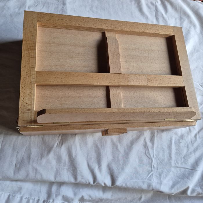 Sztaluga bukowa stołowa z szufladkami, jak nowa