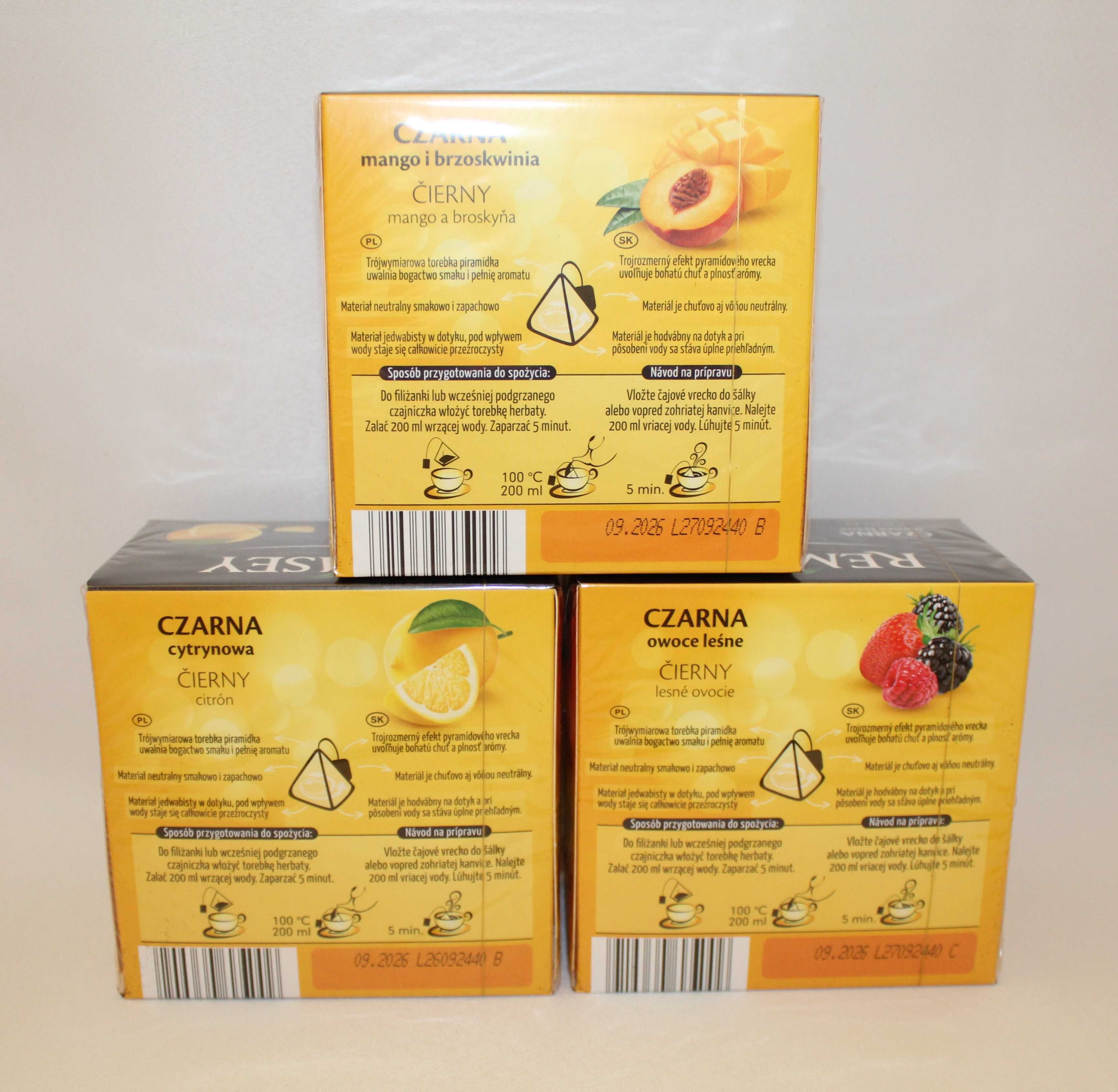Suplement herbata czarna Remsey cytrynowa owoc leśne mango brzoskwinia