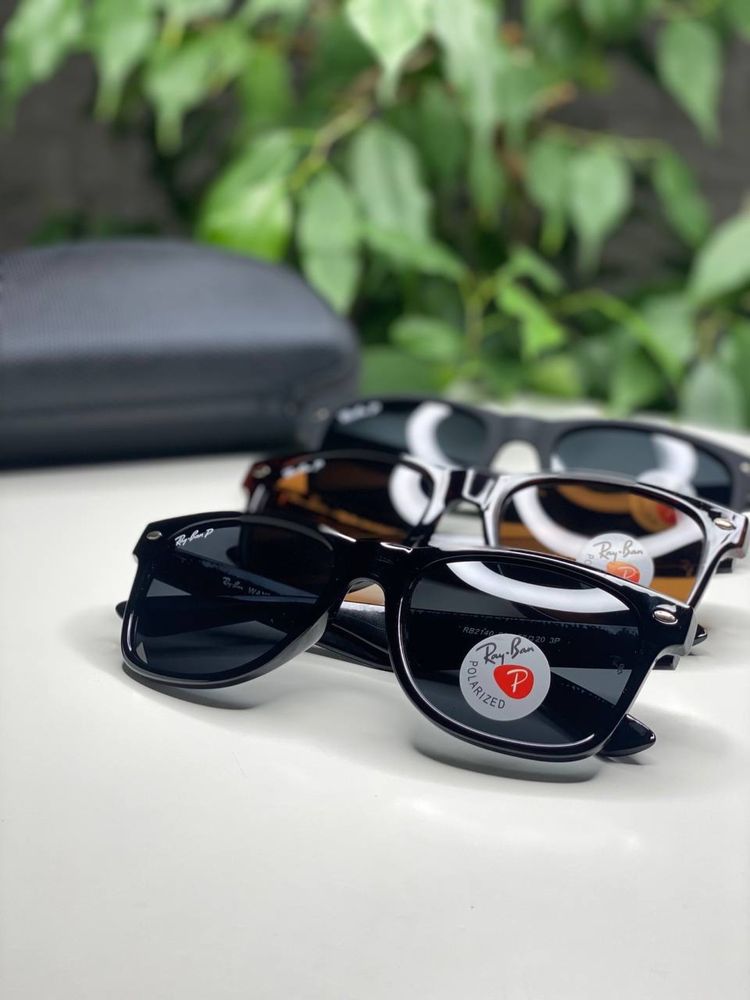Мужские очки черные Ray Ban 2140 POLARIZED Wayfarer с поляризацией рей