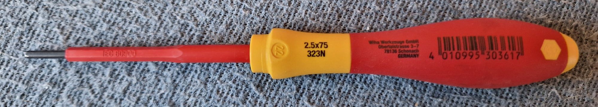 wkrętak imbusowy izolowany 1000V - WIHA - 2.5 x 75 mm  323N