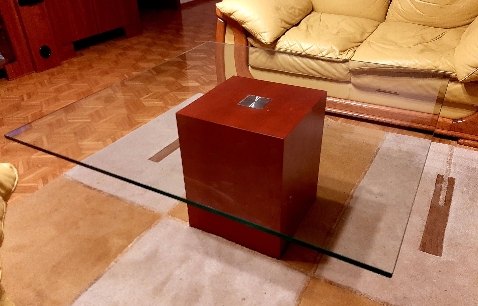 Stolik kawowy/ława szkło 1m×1m