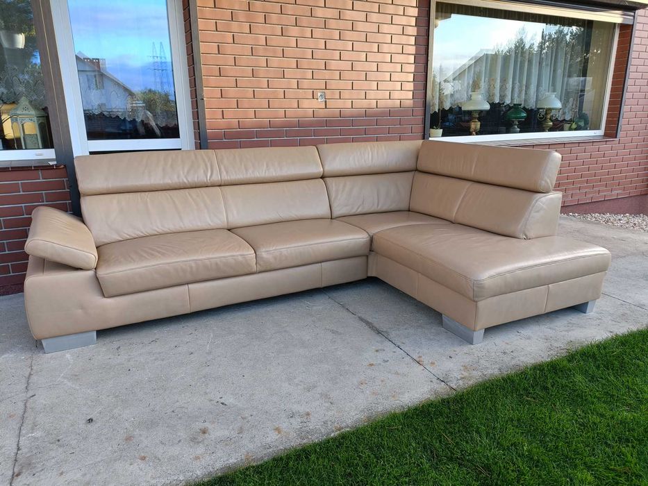 Sprzedam narożnik ze skory -Skóra -skórzany –skórzana -skórzane