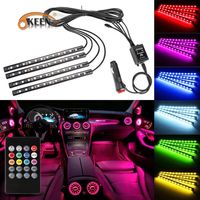 Подарок.Подсветка в салон авто,12 LED RGB подсветка салона ног