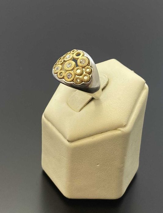 Srebrny pierścionek z pozłacaniem Ag925 r16