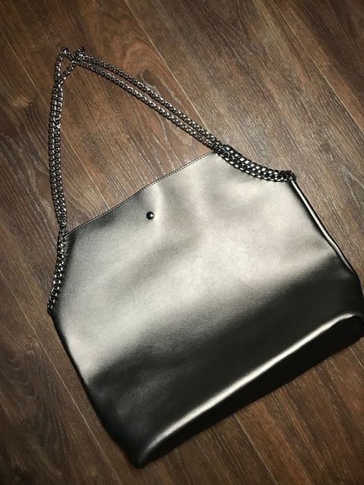 Женская сумка шоппер dorothy perkins grey chain unlined