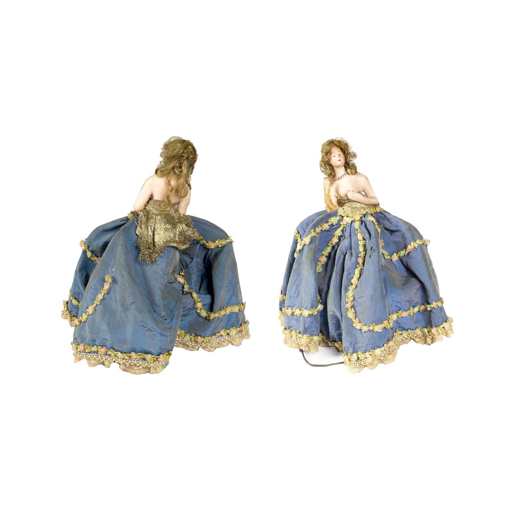 Boneca porcelana vestido azul Maria Antonieta Arte Nova | 1925