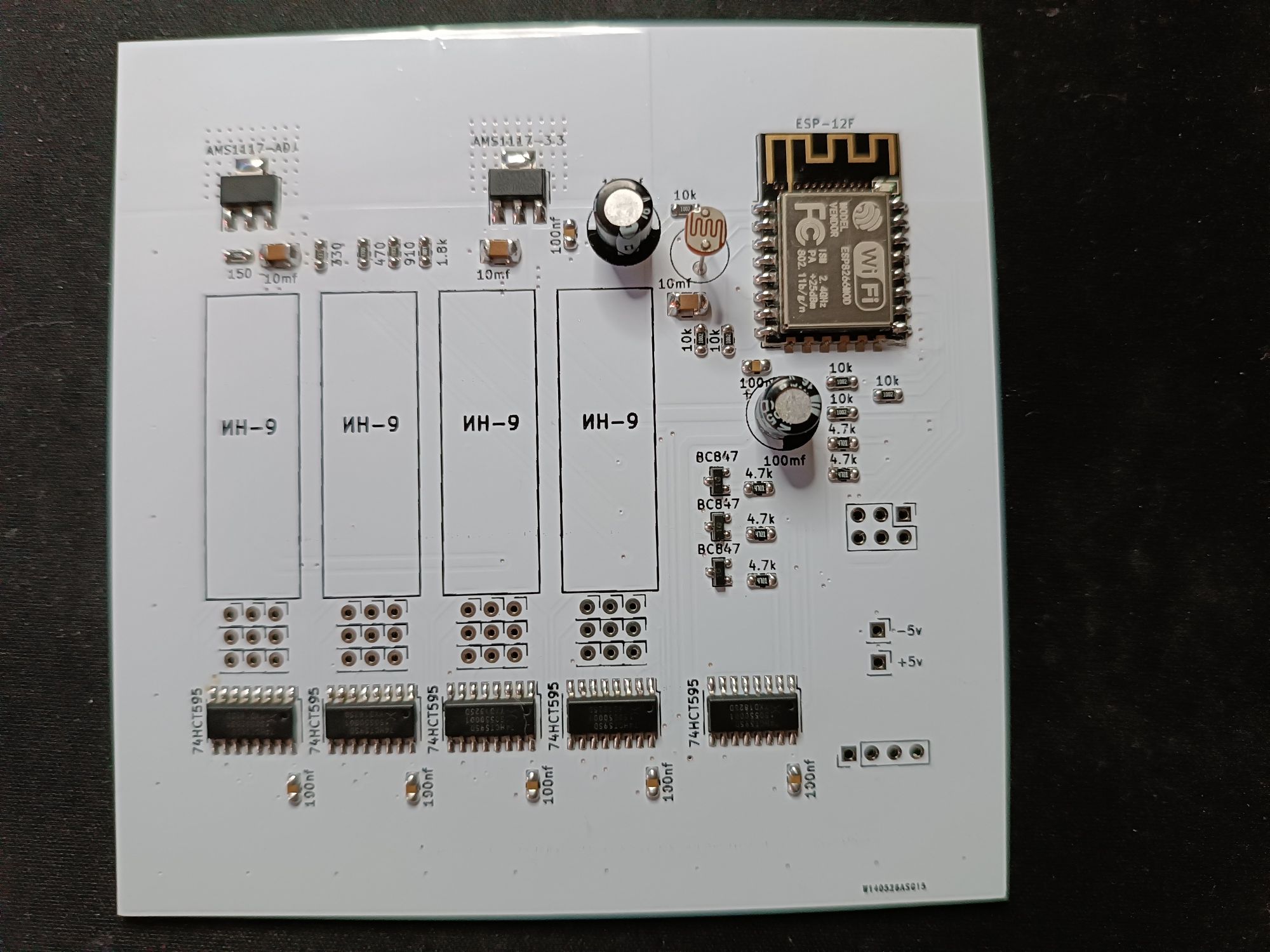 Печатная плата часов на ИВ-9 ив-16 с WiFi