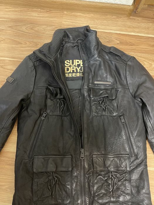 Шкіряна куртка Superdry men's icon brad leather jacket biker black