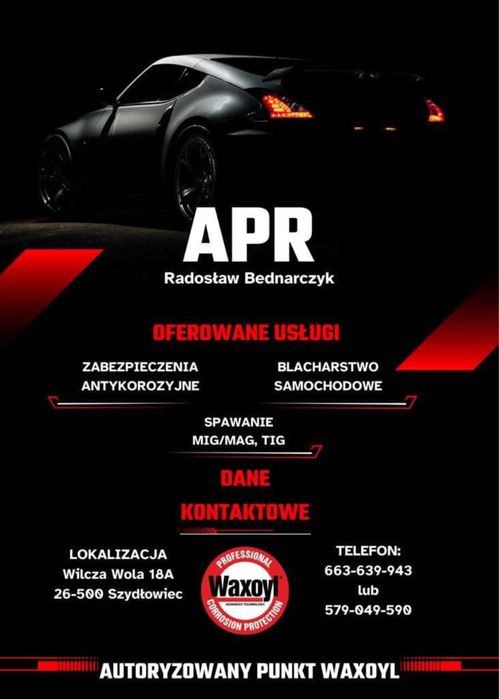 Zabezpieczenie antykorozyjne Waxoyl/ blacharstwo/ konserwacja podwozia