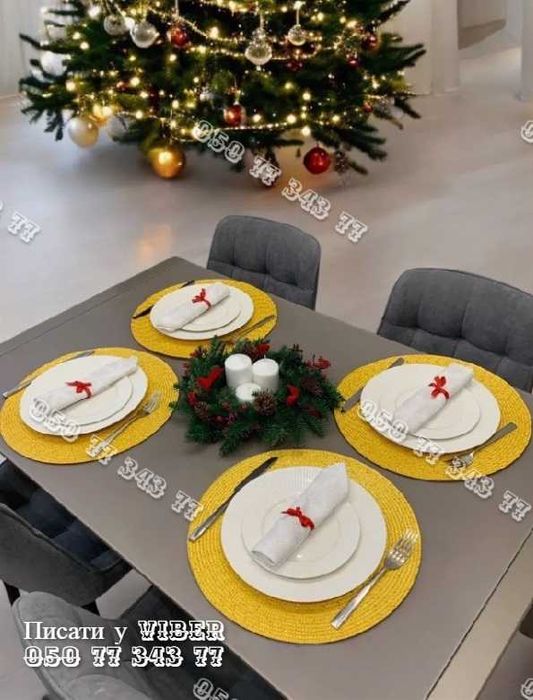 6 шт. сервірувальна підставка під гаряче кругла 38х38 см. Серветка