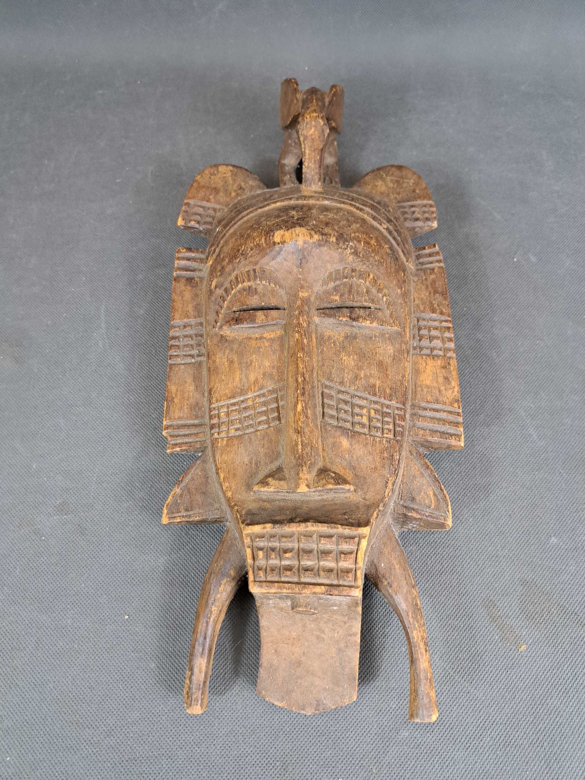 Stara, drewniana maska afrykańska, SENUFO wys. 41 cm
