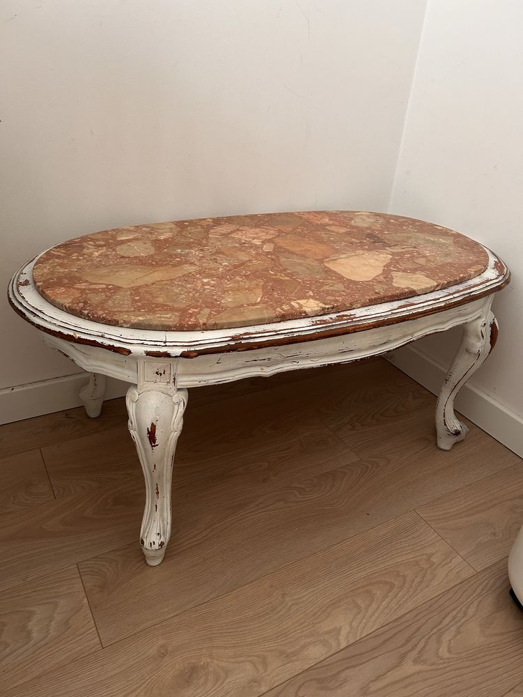 Stolik lawa marmur shabby