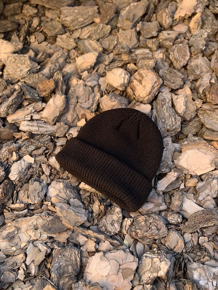 Нова шапка біні у чорному кольорі, шапка beanie, коротка шапка