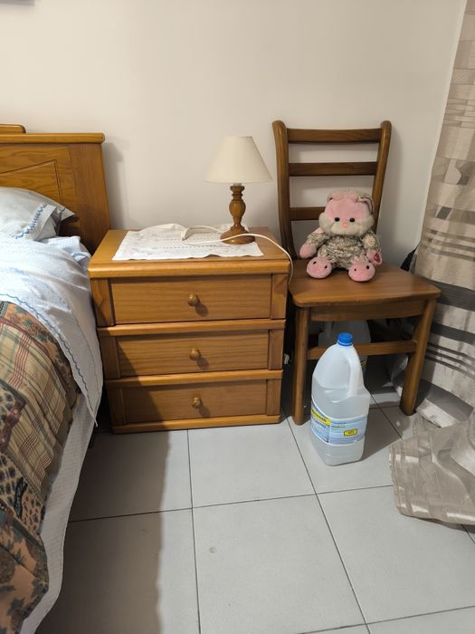 Móveis, cama, armários, mesa de jantar, sofá