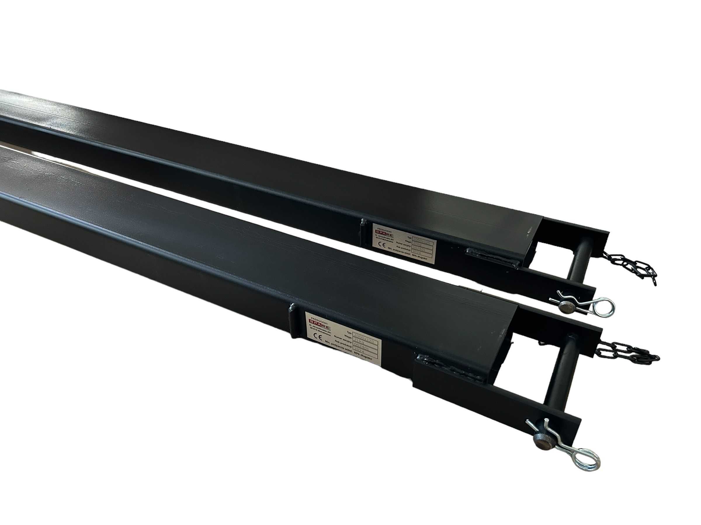 Przedłużki wideł 2200mm, dla wideł 140x50mm, do wózka widłowego