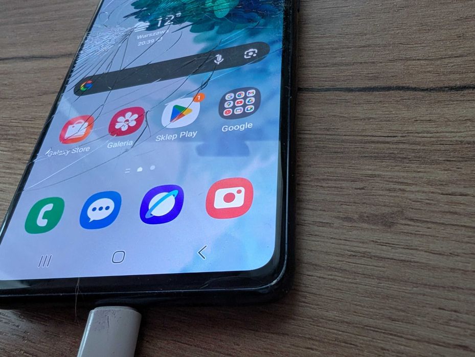 Samsung Galaxy S20 FE uszkodzony pęknięty ekran