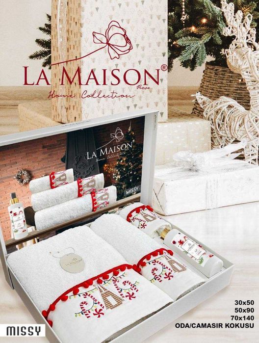 Подарунковий набір рушників La Maison 3 шт і додатково аромат Missy