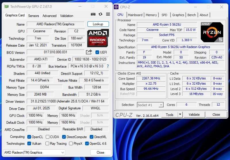 Міні ПК Неттоп NUC Chatreey Ryzen 5 5625U