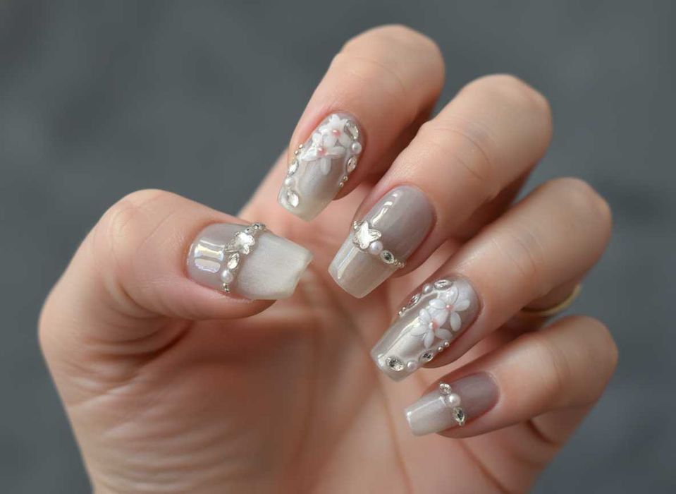 Paznokcie press on nails cyrkonie tipsy