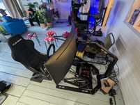 Kompletny symulator simracingu simagic/hydraulika/haptics/bass shakery