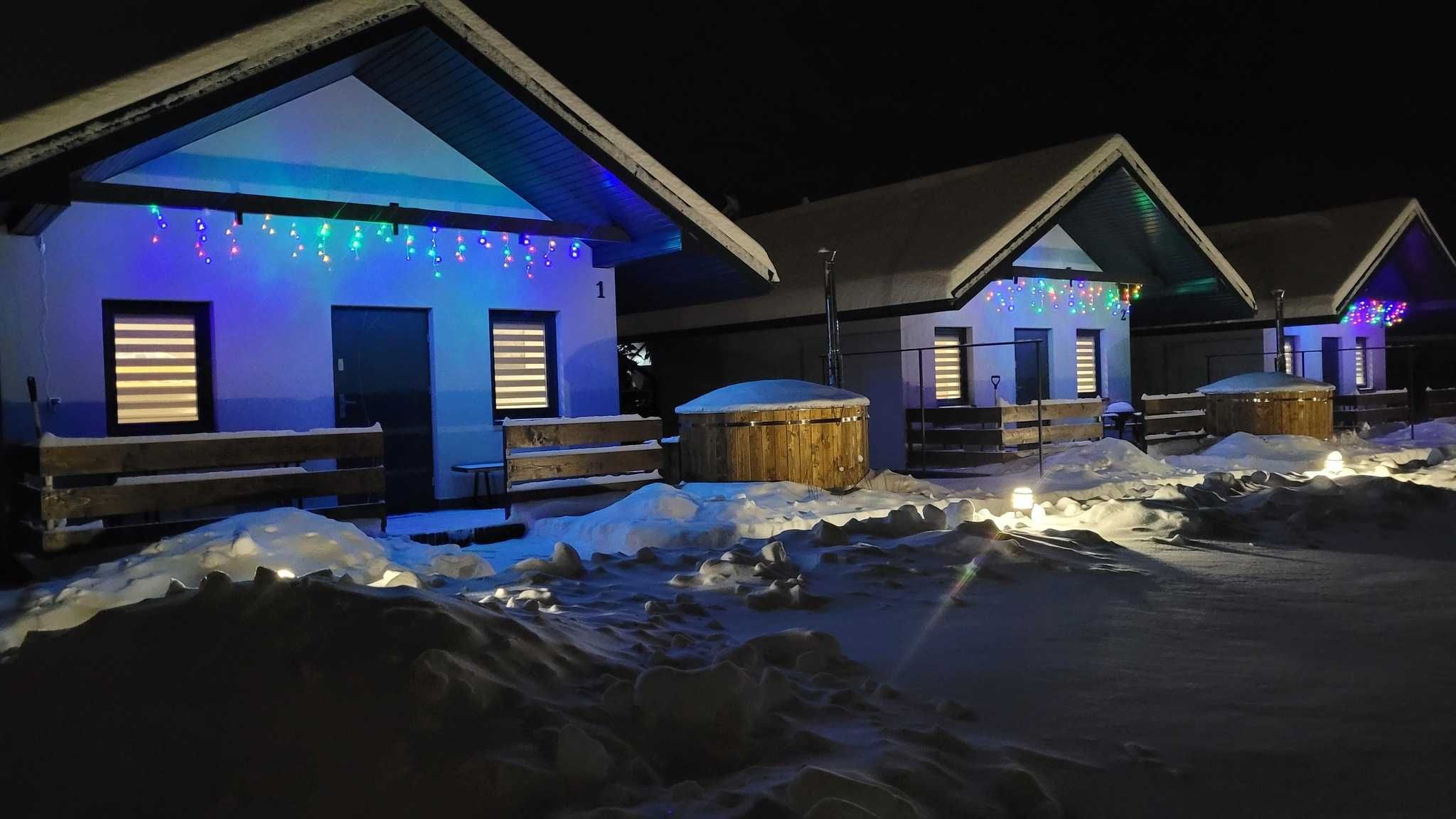 domki całoroczne wakacje ferie noclegi Bieszczady bania jacuzzi