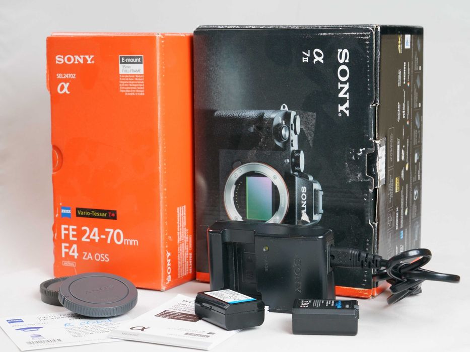 SONY A7 II gen. + obiektyw SONY ZEISS F4/FE 24-70 przebieg ok 6500 kl.