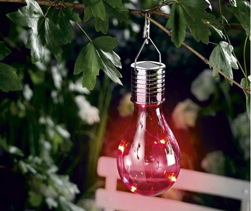 LIVARNO home Solarna lampka ozdobna LED, 5 diod LED czerwona