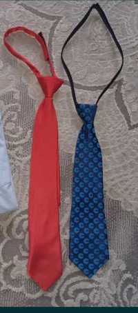 Krawat młodzieżowy chłopięcy czerwony i niebieski cena za całość