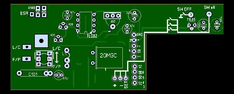 Плата печатная ESR+LCF V.3 от Miron63 + набор п.п деталей + LCD