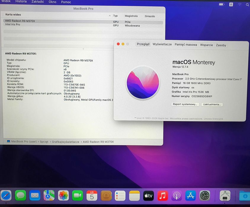 Apple Macbook Pro 15 Retina 3K 2880x1800 i7®™/AMD®R9™/16GB/512SSD/Hdmi