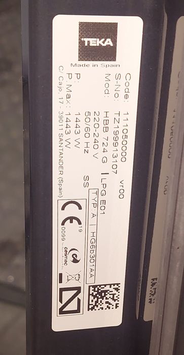 Forno a Gás encastrar Teka HBB 724 G Inox