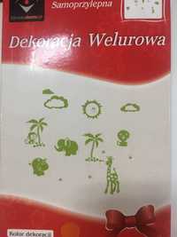 Naklejka welurowa zwierzęta palmy