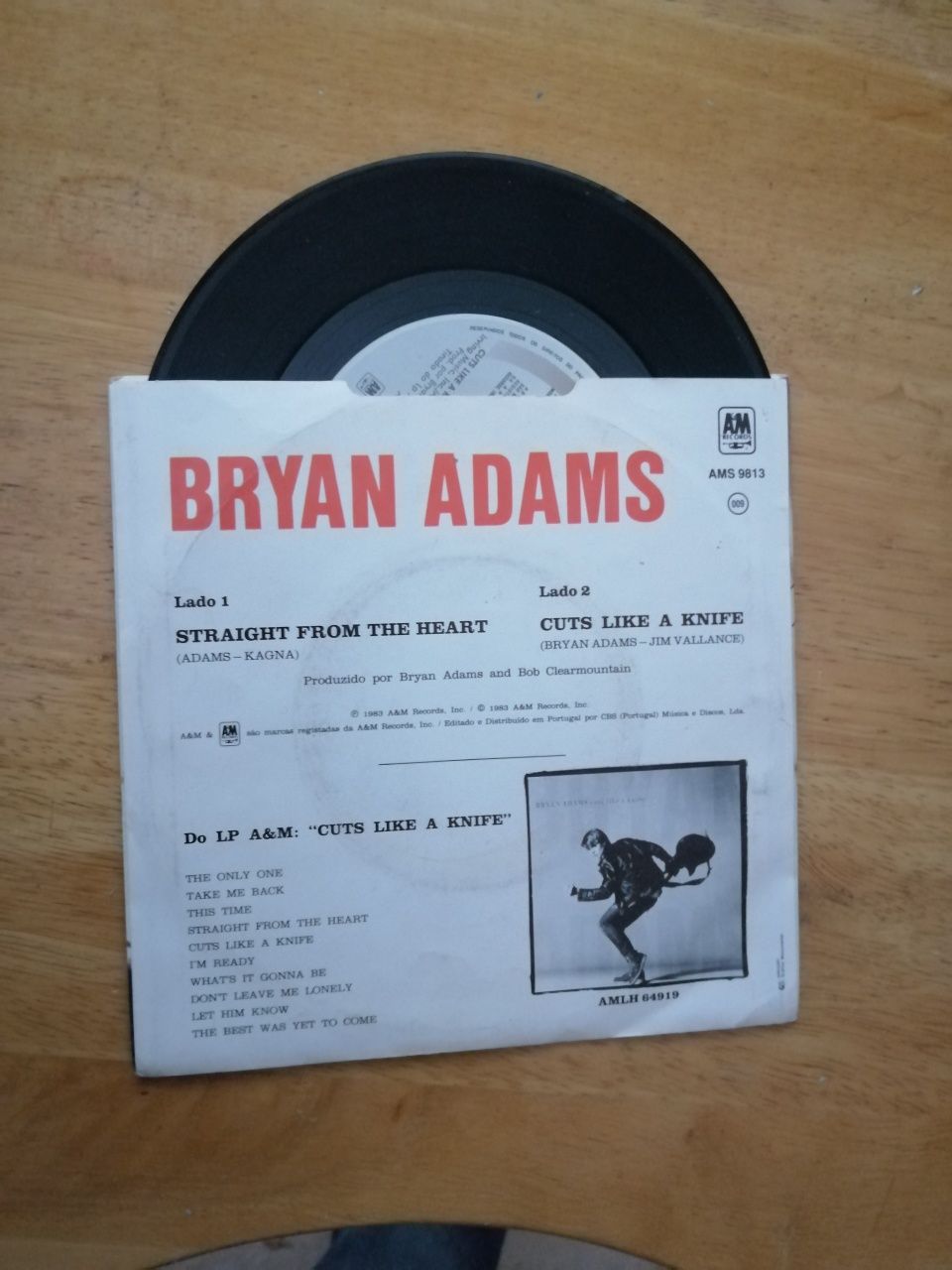 Bryan Adams vinil de 45' Straight from the Heart