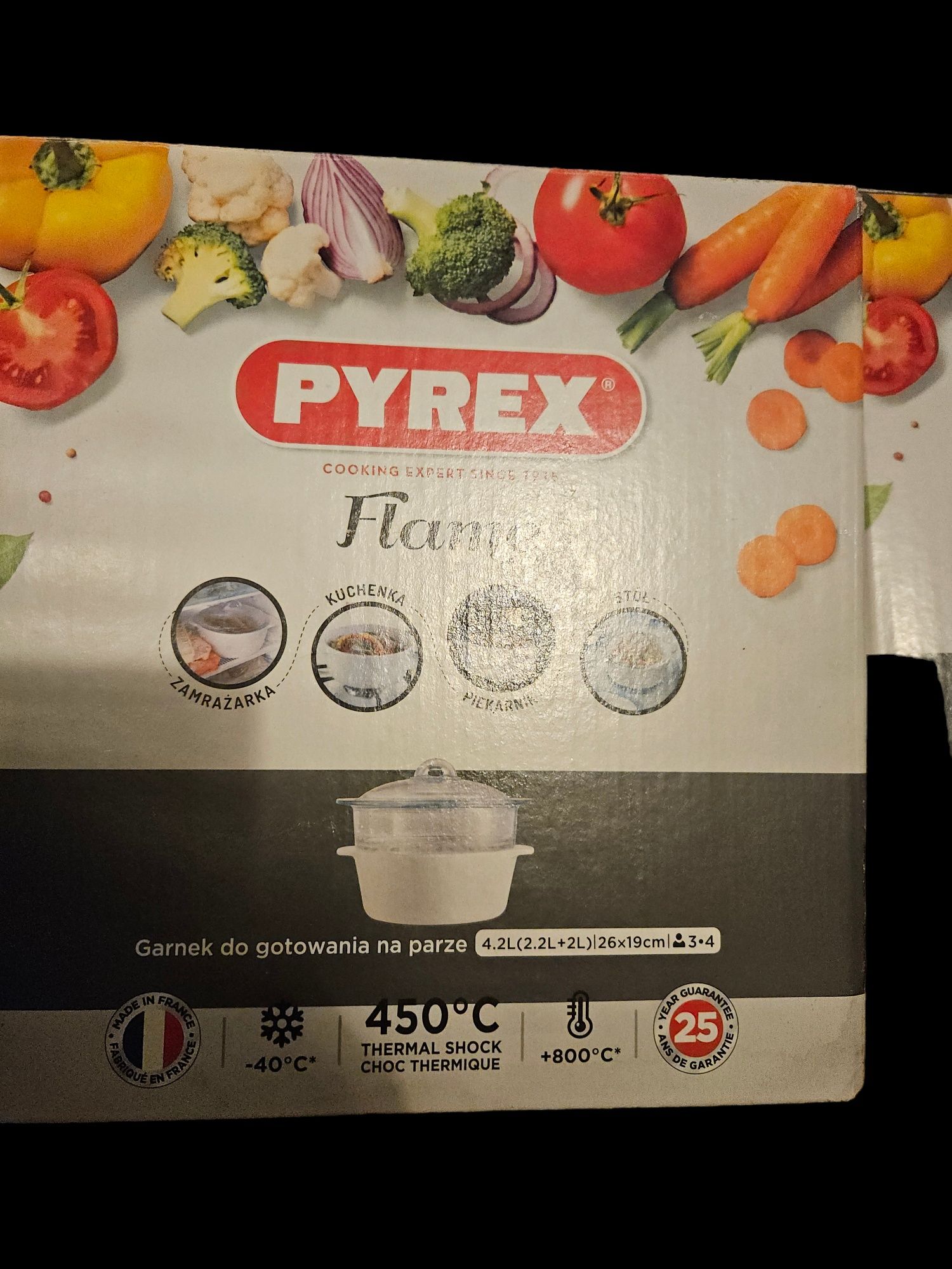 Garnek  pyrex ceramiczny Do gotowania na parze NOWY