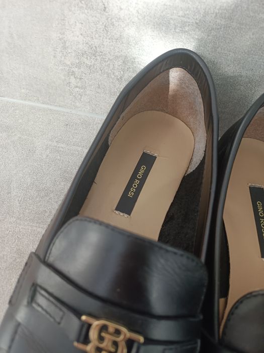 Półbuty mokasyny damskie Gino Rossi 38 czarne