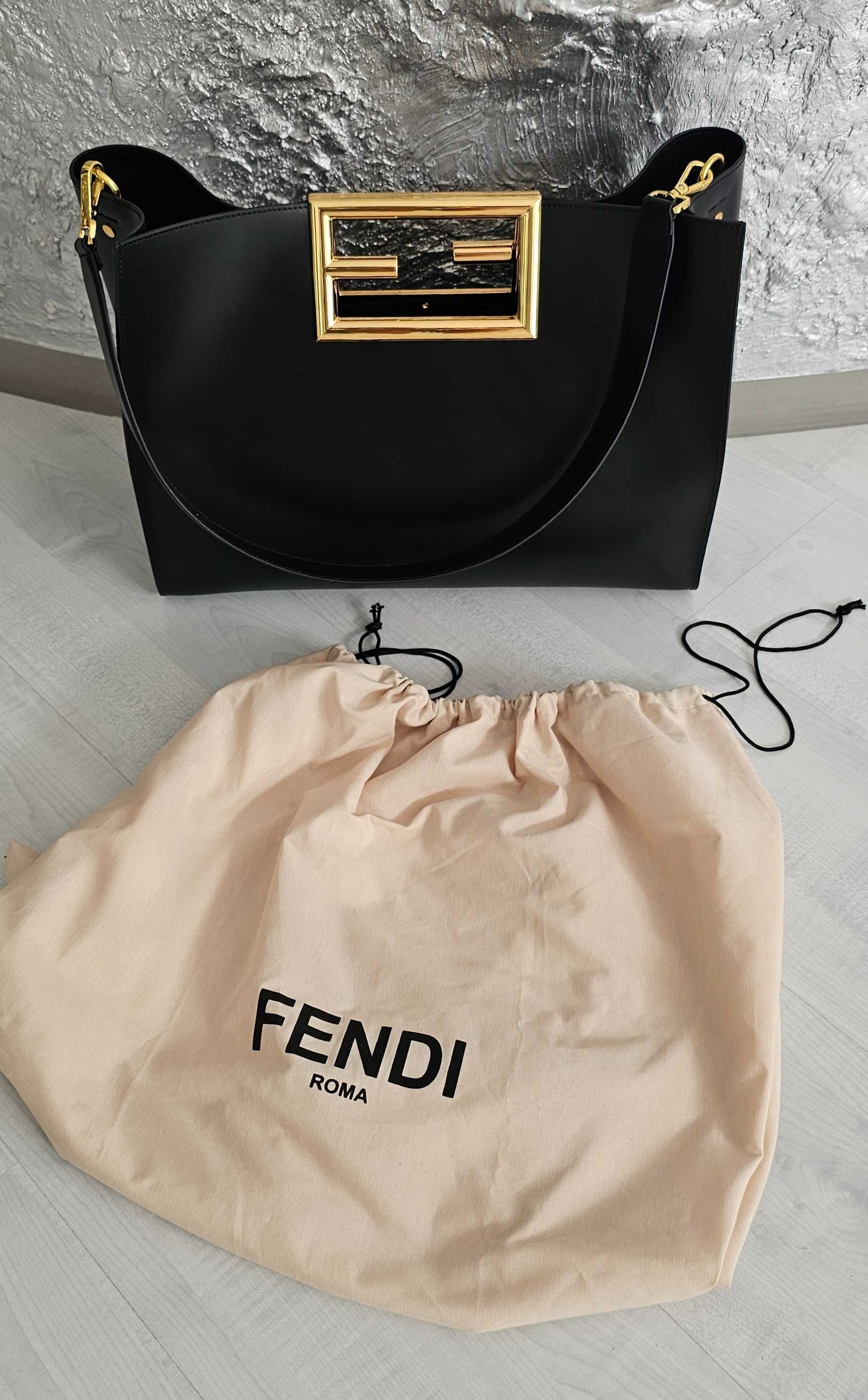 FENDI  torebka skóra naturalna włoska