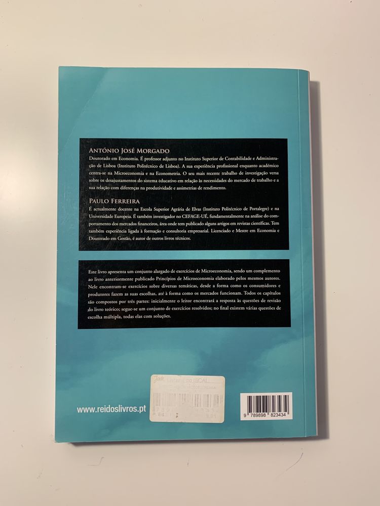 Livro de Exercícios de Microeconomia 1ª Edição 2017