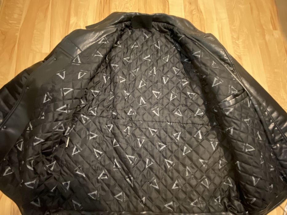 Alta Moda Czarna eko skóra męska kurtka ocieplana rozm XXL