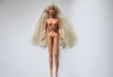 Lalka vintage Barbie Mattel długie włosy z grzywką