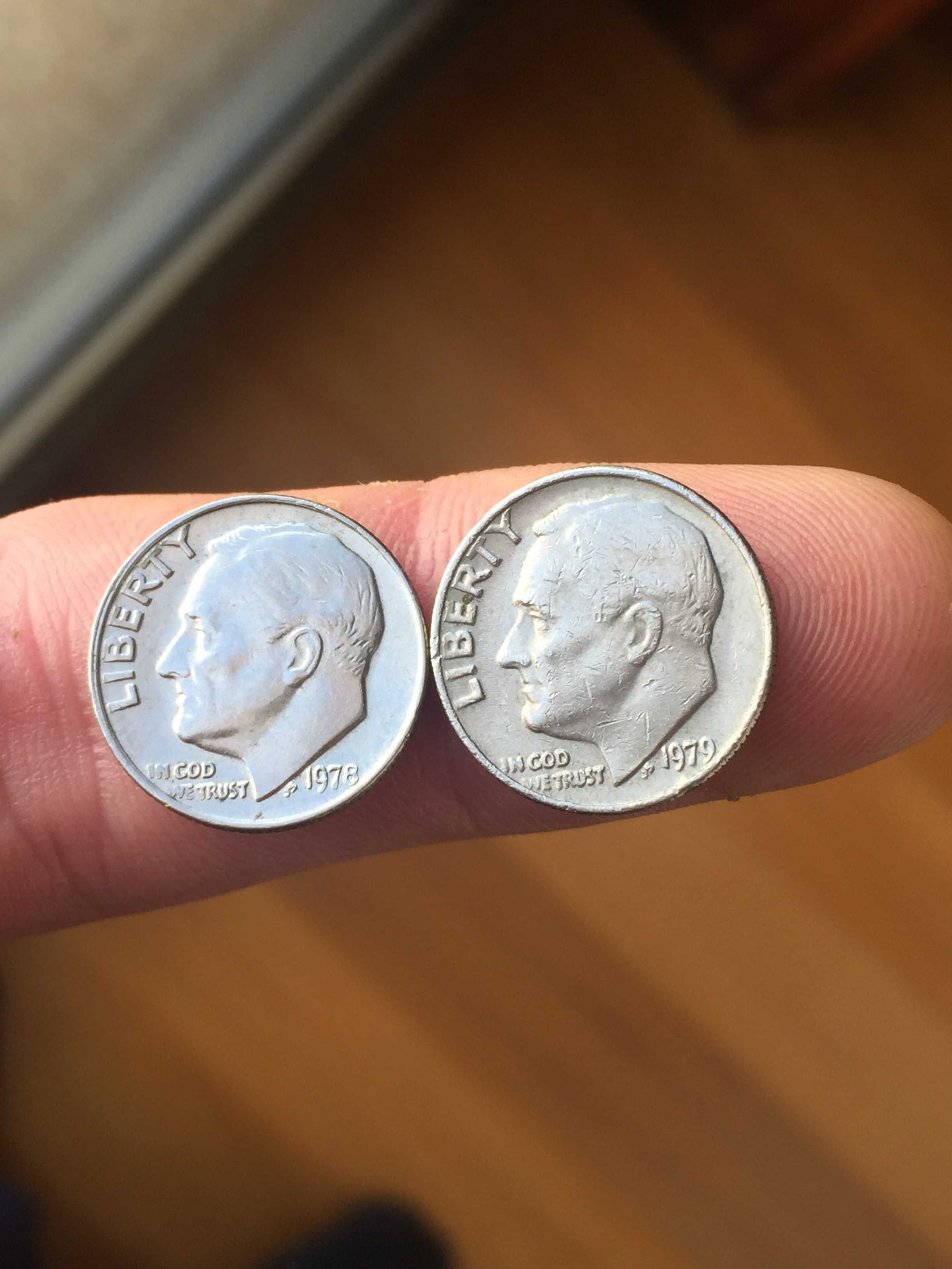 moedas EUA ONE DIME 1958 e 1959