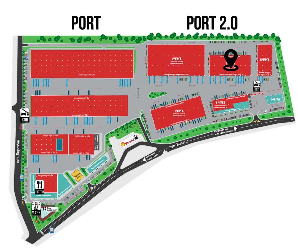 Оренда складу в PORT вул. Зелена 652 м²