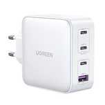 Szybka ładowarka GaN 3xUSB C / USB 100W PPS Ugreen CD226 - biała