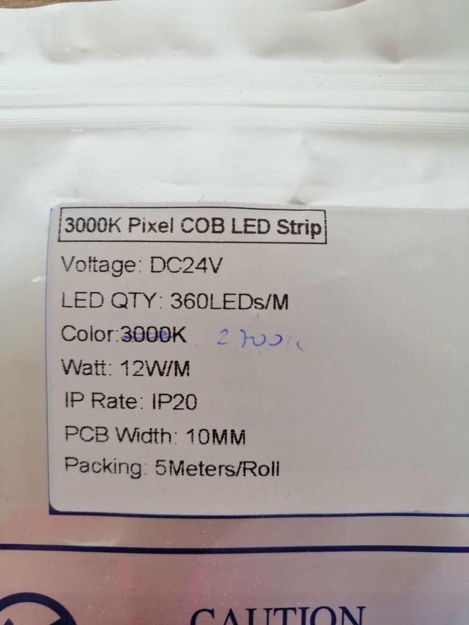 Nowa taśma led płynąca cyfrowa COB 2700K z modułem WS2811