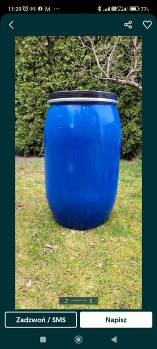 Beczaka  200l  + wieko + obejma sred 48 Wys 96