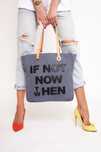 Granatowa  torba typu shopper bag