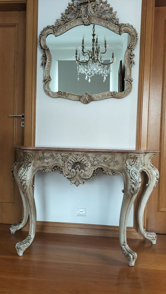 Conjunto Espelho e mesa vintage