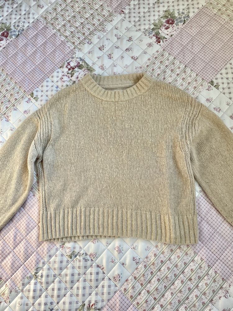 Beżowy sweter sweterek S 36 M 38 part two premium 30% wełna 30% alpaka