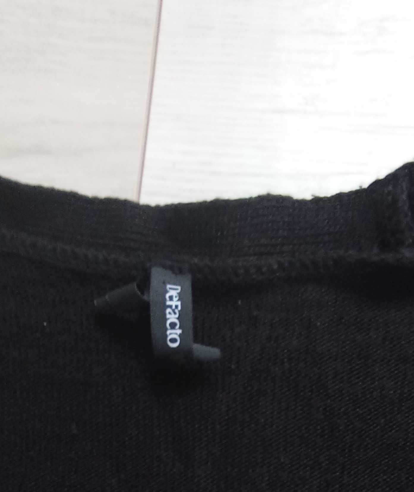Kardigan DeFacto 40 L sweter długi czarny.