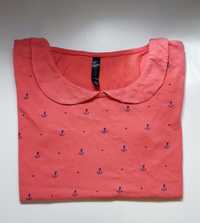 różowa bluzka z krótkim rękawem
