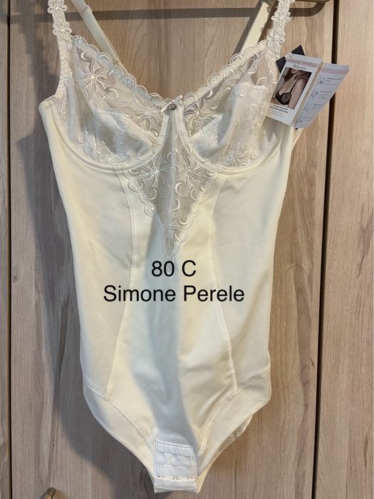 Simone Perele rozm 80 C body kremowe koronkowe koronka nowe z metką